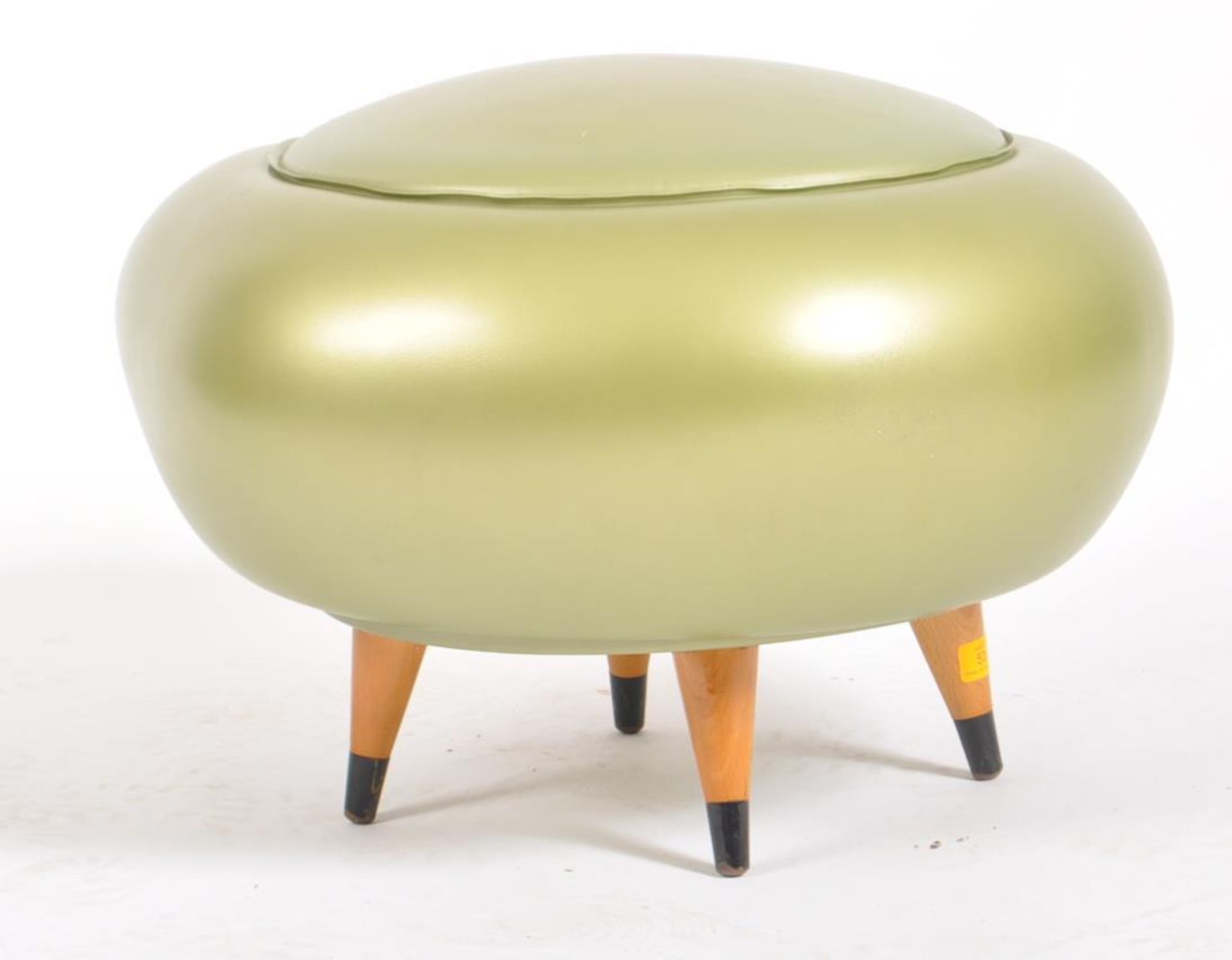 RETRO MID CENTURY 'PUFFIN' INFLATABLE GREEN POUFFE STOOL