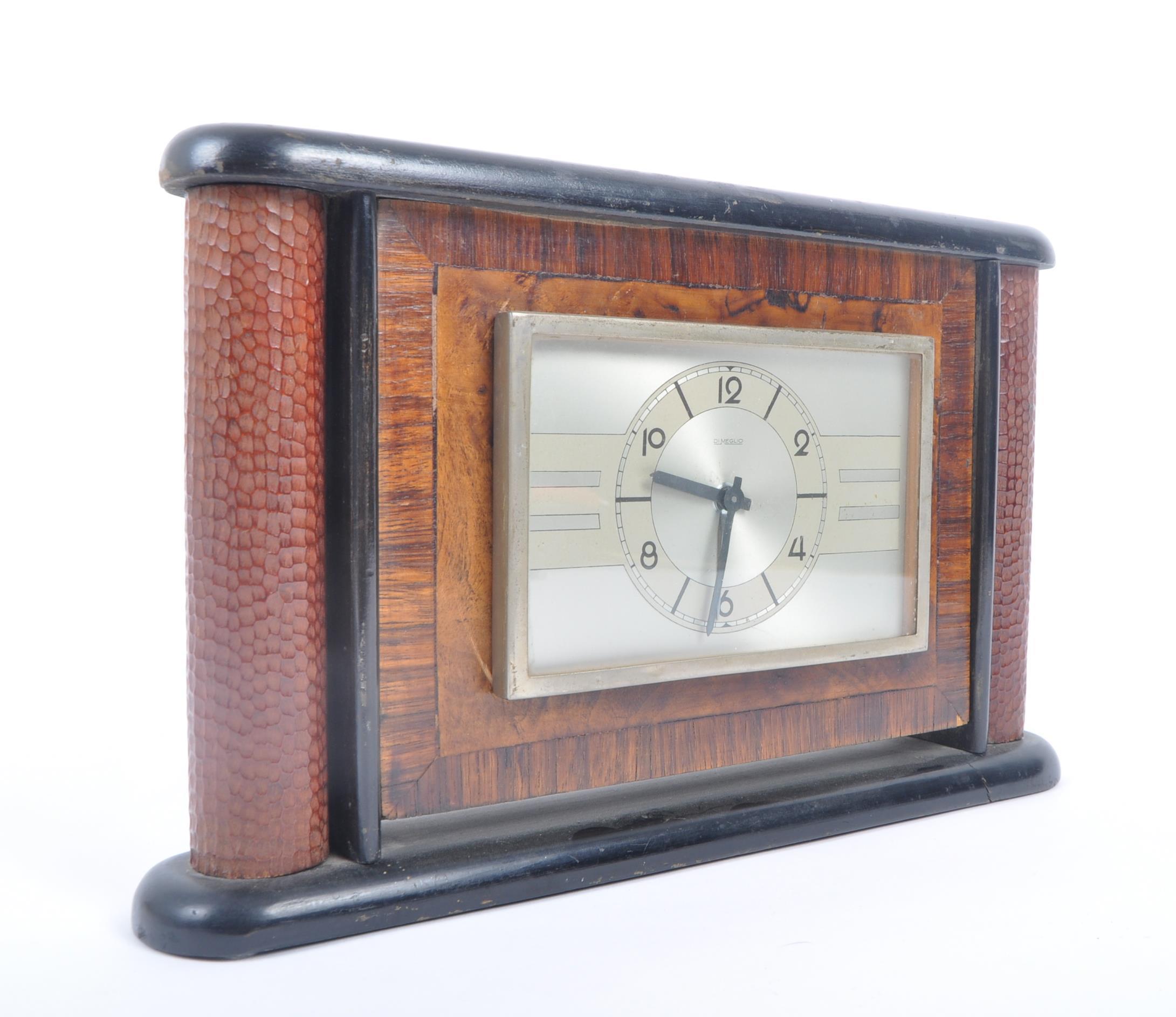 20TH CENTURY CIRCA 1930S ITALIAN DI MEGLIO FIGURED WALNUT CLOCK - Image 2 of 6