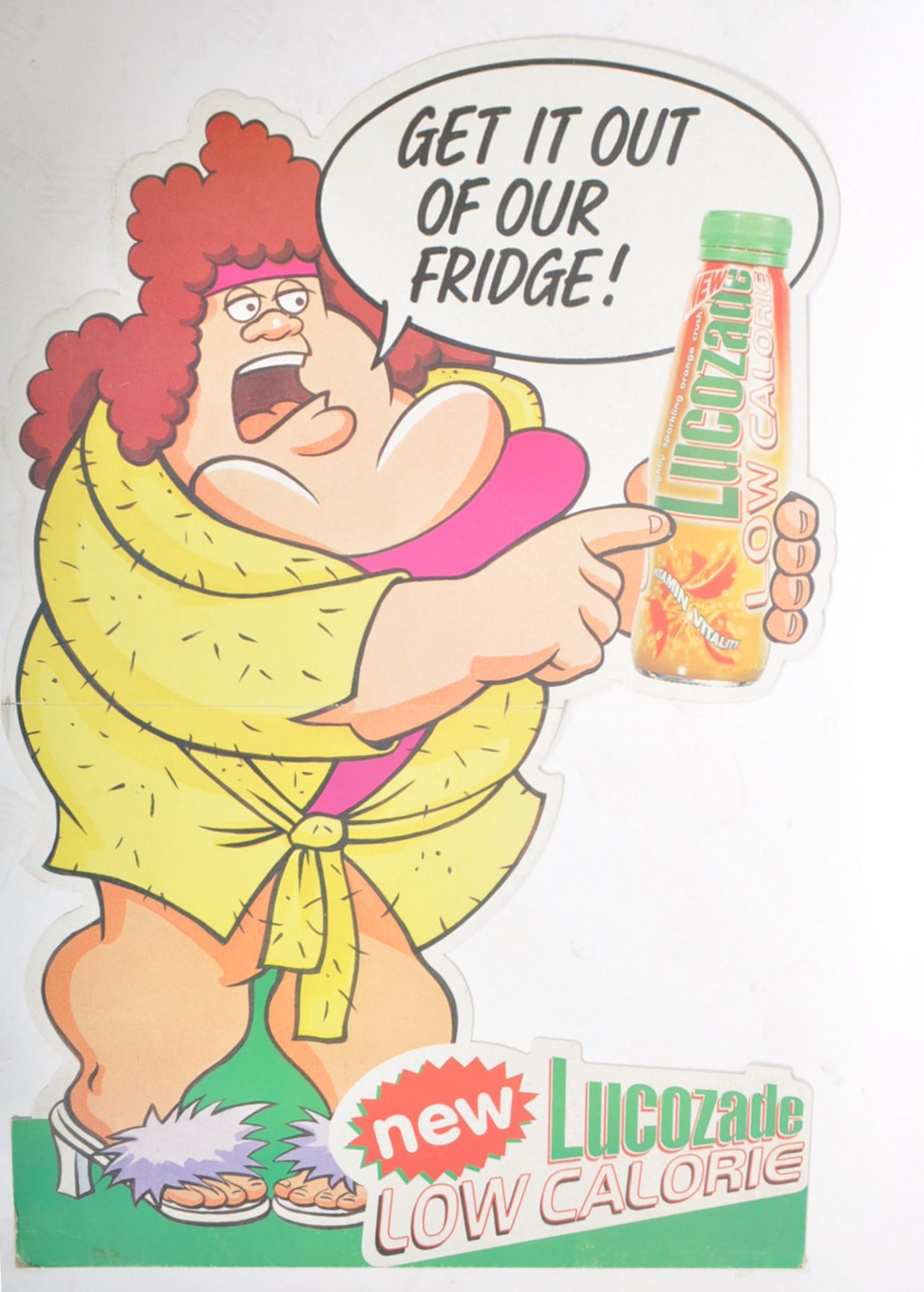 TWO VINTAGE 1997 THE FAT SLAGS X LUCOZADE CARDBOARD SIGNS - Bild 6 aus 11