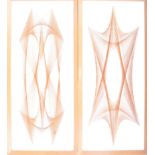 PAIR OF VINTAGE PIN ON COPPER STRING ARTWORK PANELS