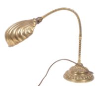 VINTAGE EARLY 20TH CENTURY BRASS SHELL SHAPED TABLE LAMP