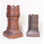 PAIR OF 19TH CENTURY VICTORIAN KING TOP CHIMNEY POTS