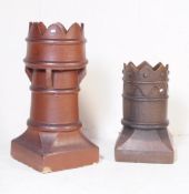 PAIR OF 19TH CENTURY VICTORIAN KING TOP CHIMNEY POTS