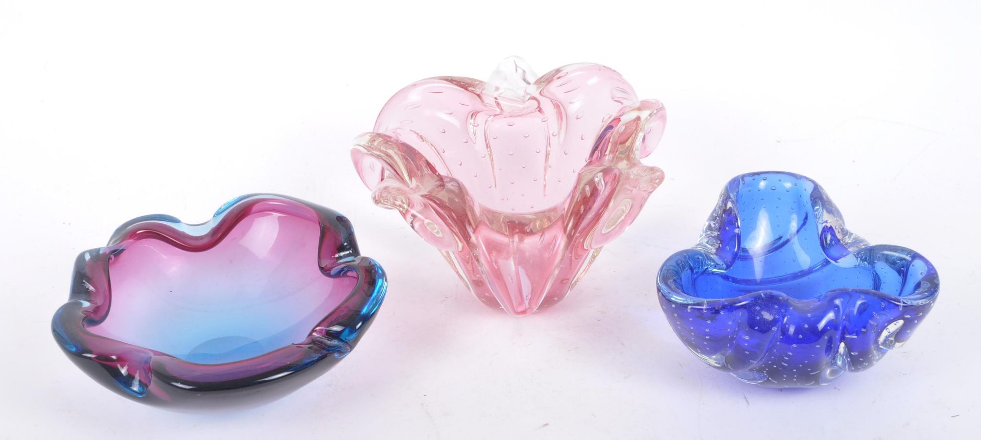 MURANO - THREE RETRO STUDIO ART GLASS VASES