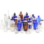 COLLECTION OF SCIENTIFIC MEDICAL GLASS BOTTLES / CONTAINERS