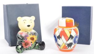 TWO PIECES OLD TUPTON WARE - BOXED - CLARICE CLIFF - MOORCROFT