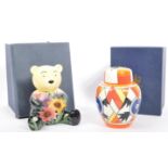 TWO PIECES OLD TUPTON WARE - BOXED - CLARICE CLIFF - MOORCROFT