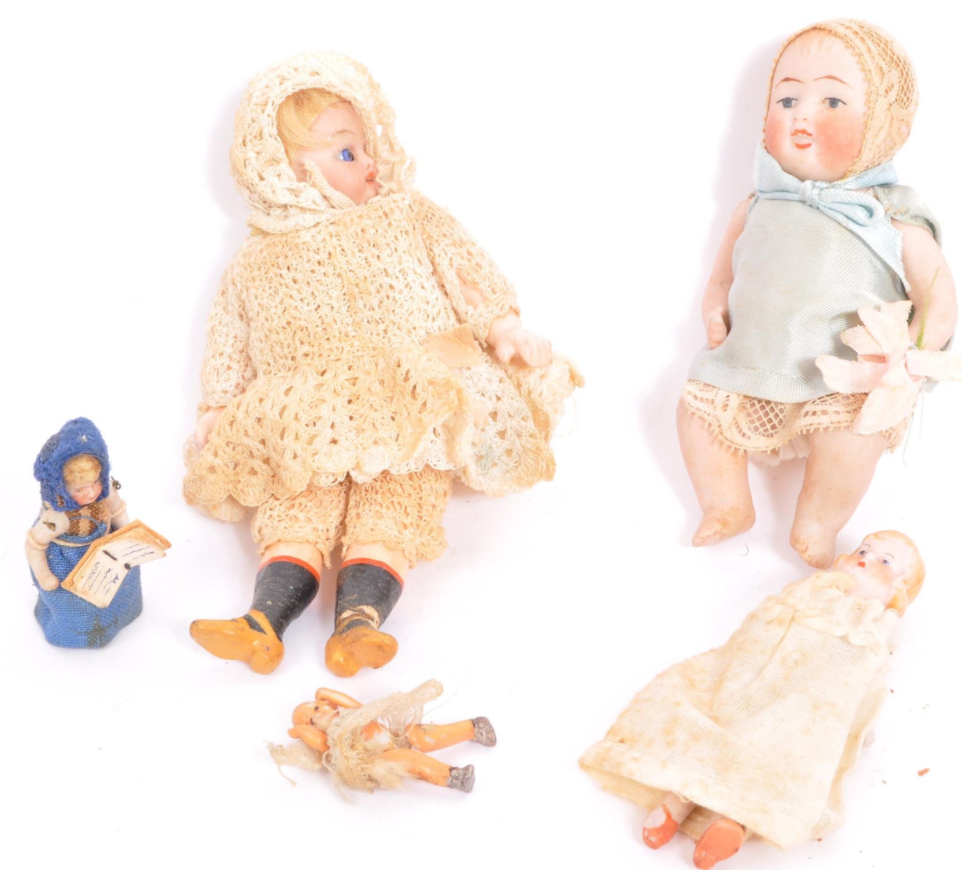 19TH CENTURY PORCELAIN MINIATURE DOLLS AND OTHERS