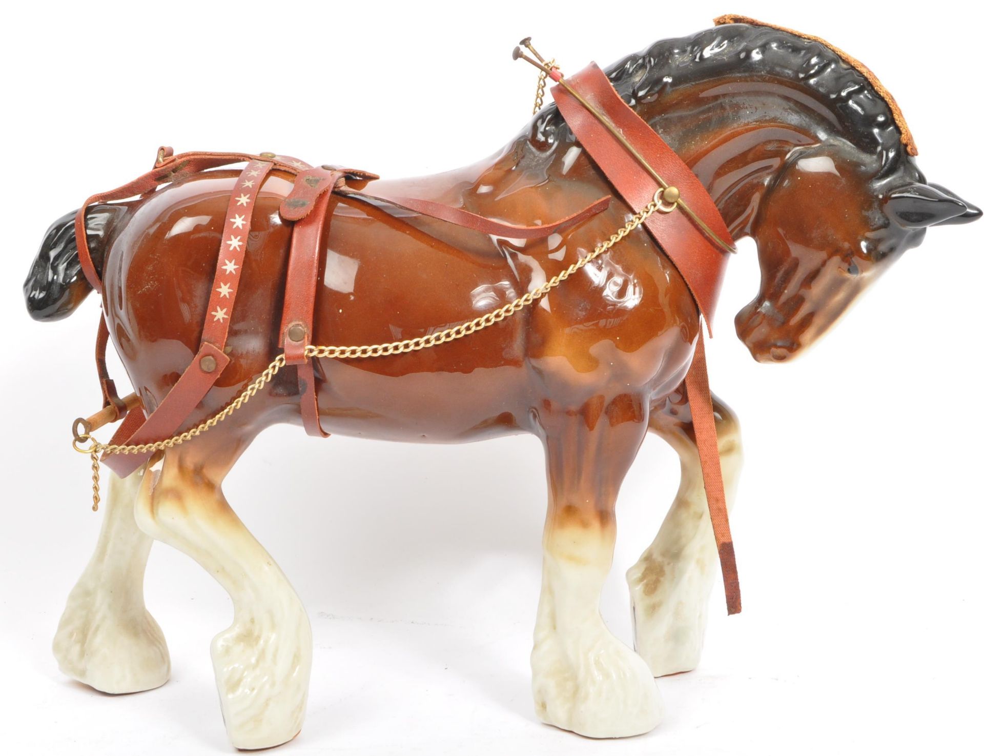 VINTAGE 20TH CENTURY CERAMIC HORSE & CART - Bild 4 aus 6