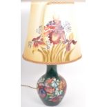 VINTAGE MOORCROFT BONE CHINA 'ORCHID' TABLE LAMP LIGHT