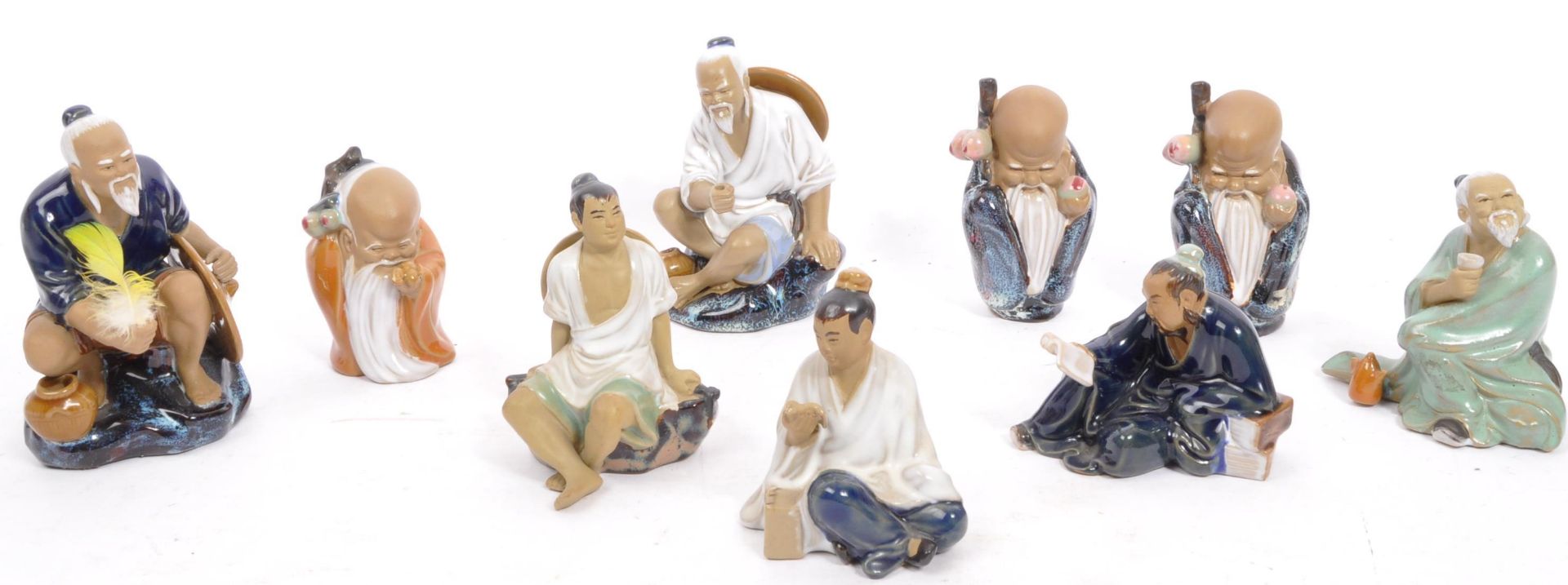 VINTAGE 20TH CENTURY SHIWAN CHINESE POTTERY FIGURES
