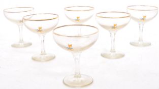 SET OF SIX VINTAGE BABYCHAM CHAMPAGNE COUPE GLASSES