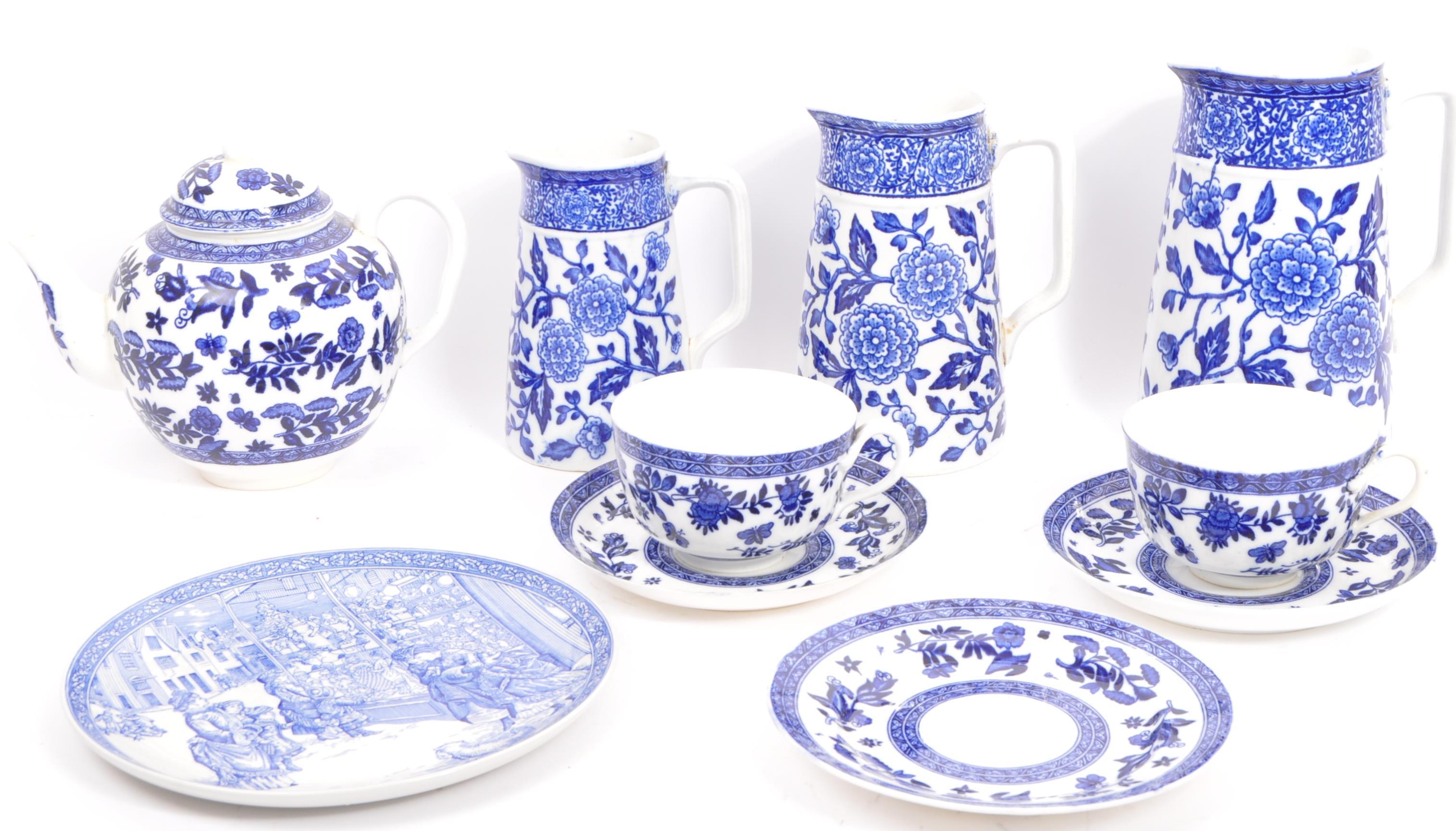 EARLY 20TH CENTURY & LATER ENGLISH BLUE & WHITE BONE CHINA