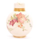 19TH CENTURY ROYAL WORCESTER IVORY BLUSH LIDDED VASE