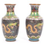 PAIR OF EARLY 20TH CENTURY CHINESE CLOISONNE METAL VASES