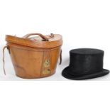 SILK TOP HAT WITHIN LEATHER & VELVET LINED CARRY BOX