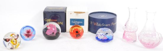20TH CENTURY CAITHNESS & WHITEFRIARS GLASS PAPERWEIGHTS