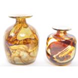 TWO RETRO VINTAGE MID 20TH CENTURY MDINA ART GLASS VASES