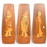 SET OF VINTAGE MAHOGANY ITALIAN INSPIRED CLOWNS WALL PLAQUES