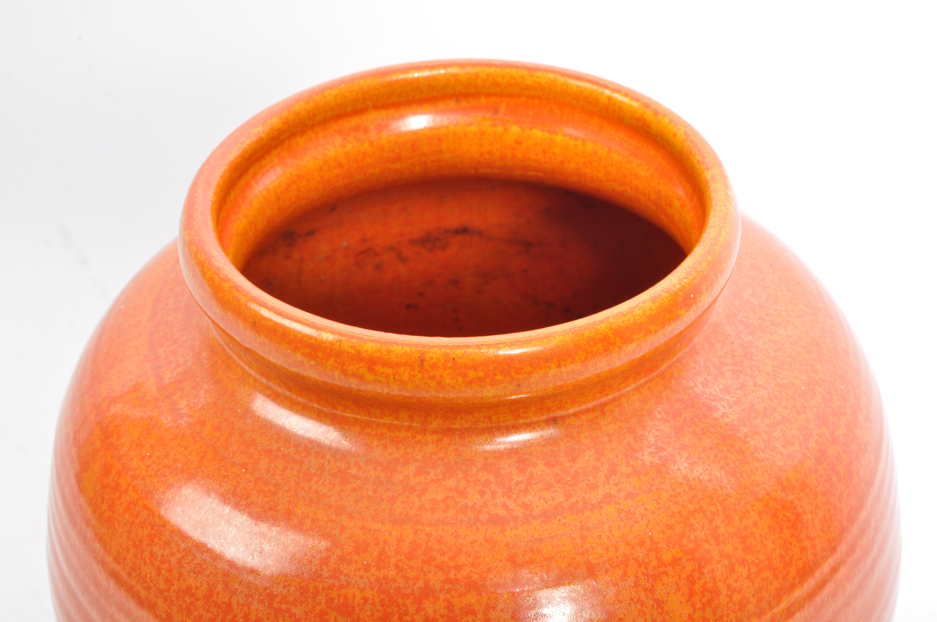 ART DECO ORANGE GLAZED POTTERY VASE - Bild 2 aus 5