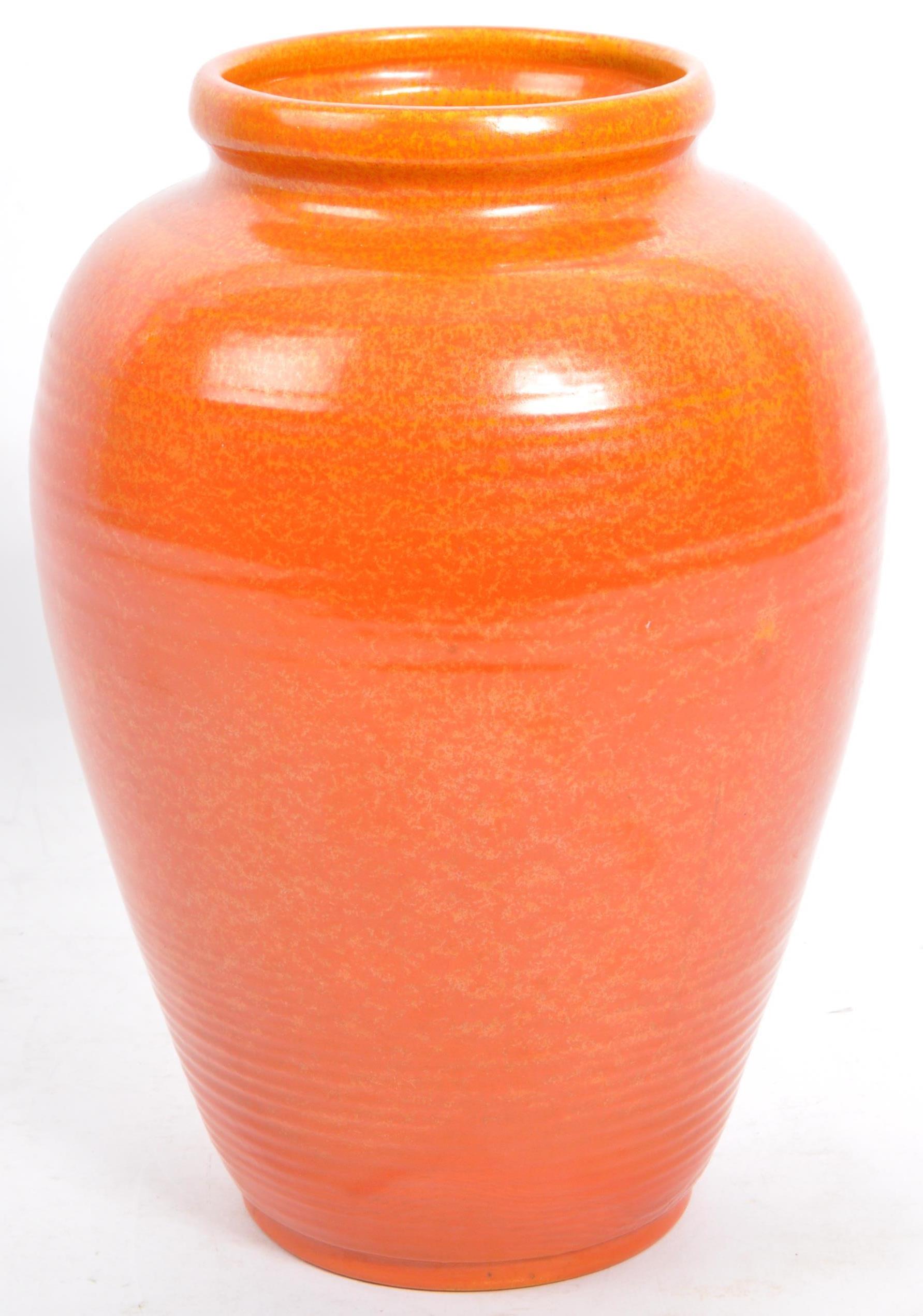 ART DECO ORANGE GLAZED POTTERY VASE