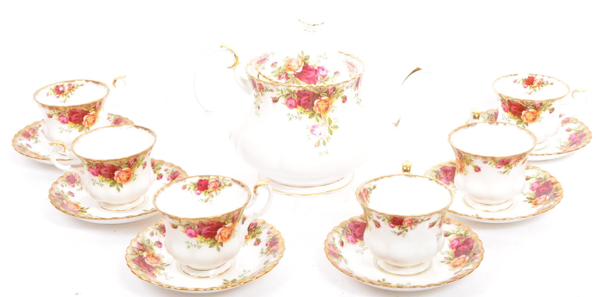 VINTAGE ROYAL ALBERT OLD COUNTRY ROSES 6 PIECE TEA SET - Image 4 of 8