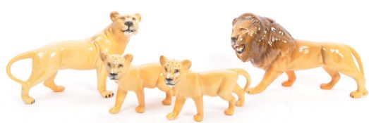 COLLECTION OF BESWICK CERAMIC FIGURINES - LION FAMILY PRIDE