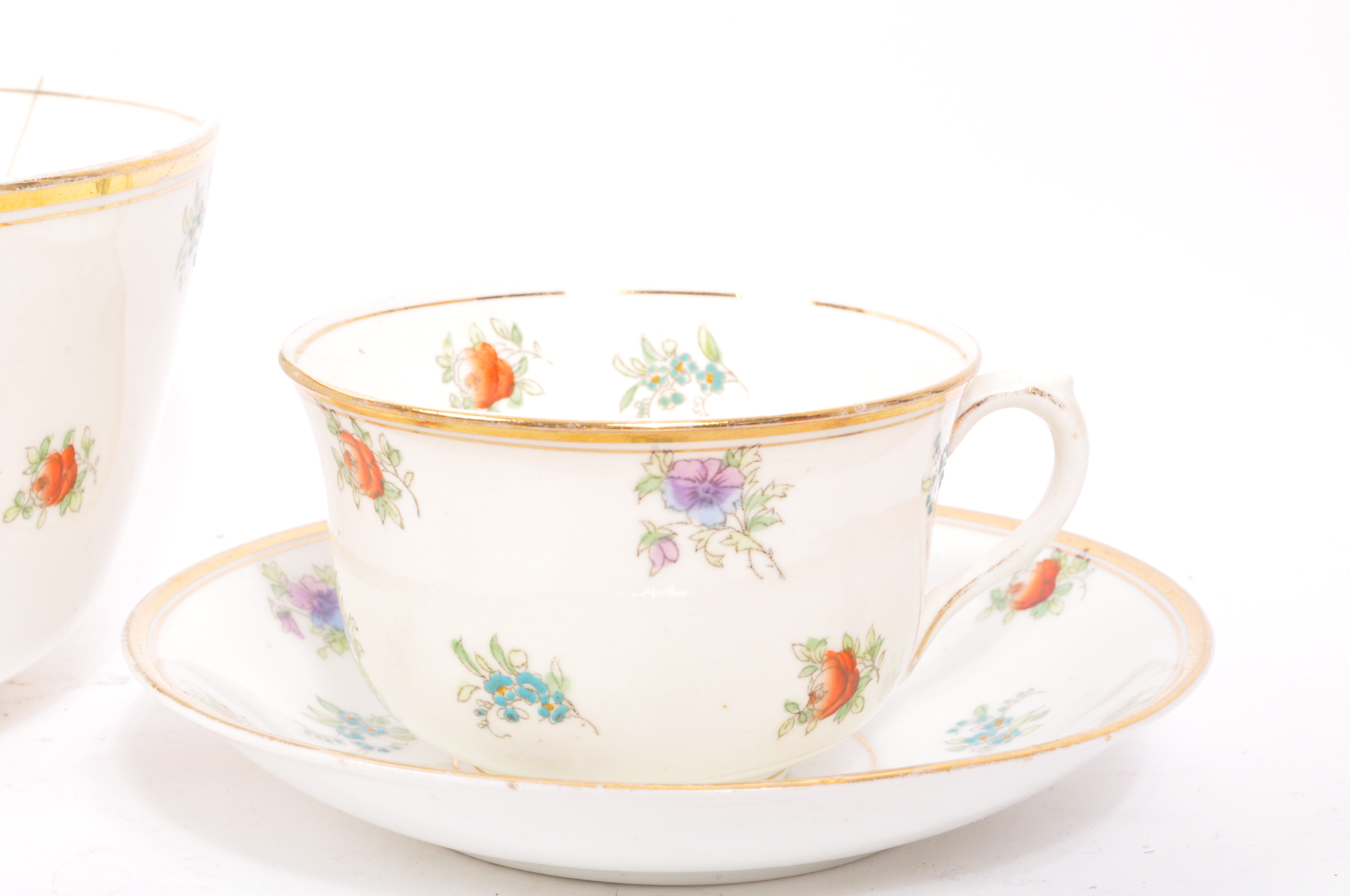 EDWARDIAN MAYER & SHERRATT BONE CHINA FLORAL TEA SERVICE - Bild 4 aus 6