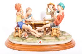 LARGE CAPODIMONTE 'THE CHEATERS' FIGURAL GROUP