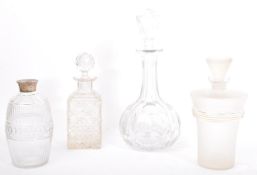 COLLECTION OF FOUR 19TH CENTURY & LATER GLASS DECANTERS