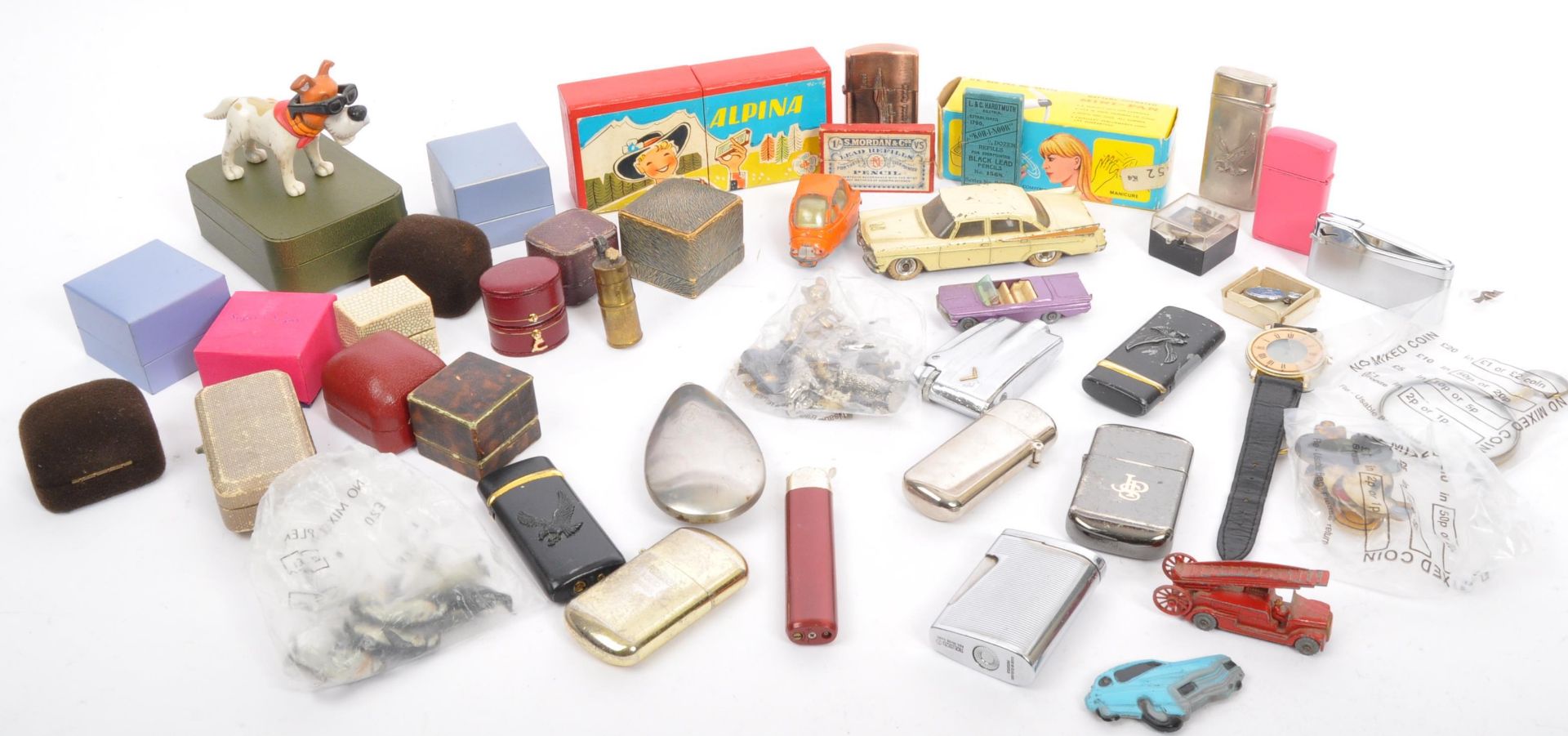 COLLECTION DINKY, LIGHTERS, HARMONICA AND OTHER ITEMS