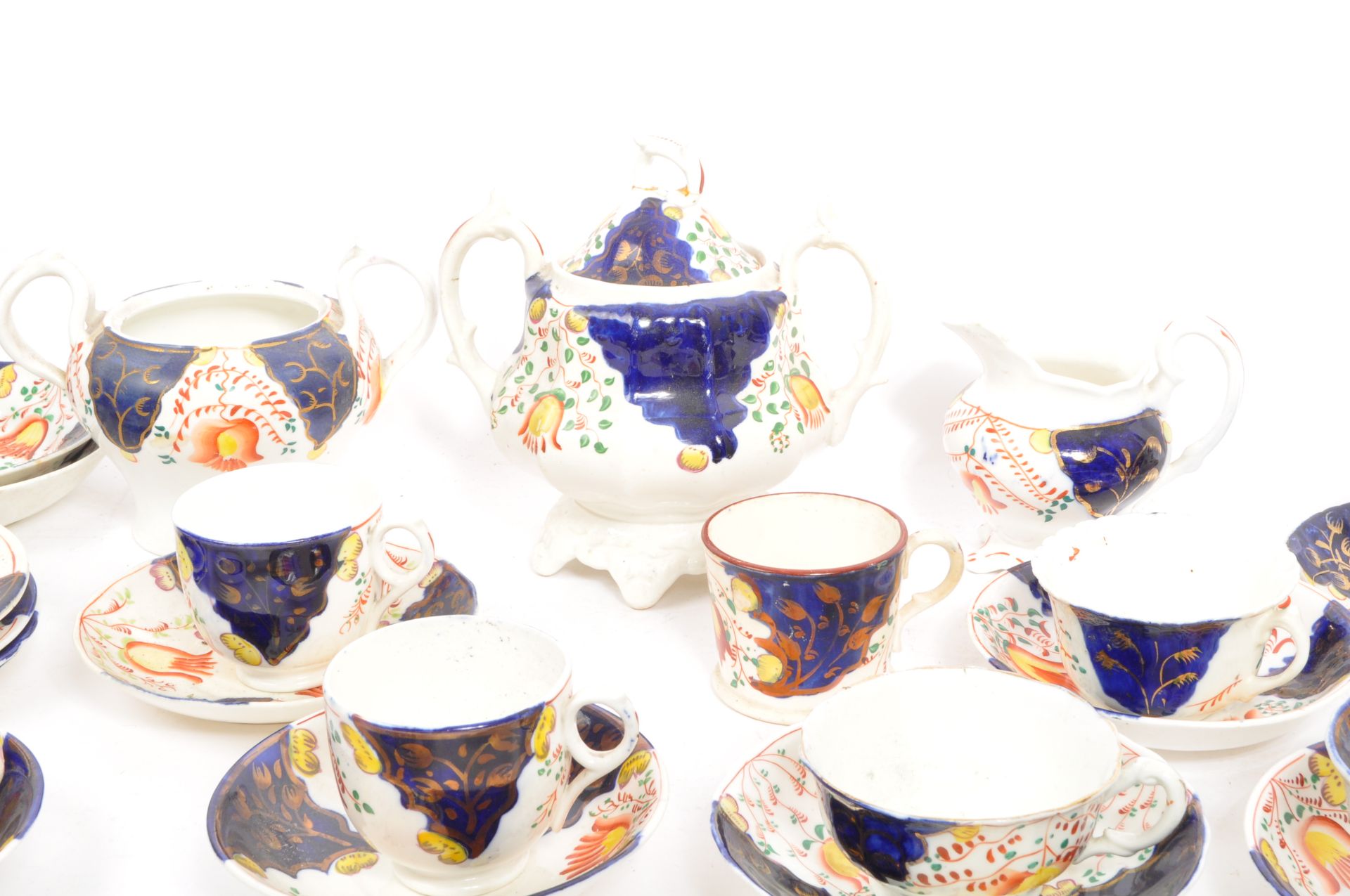 LATE VICTORIAN HAND PAINTED TEA SERVICE BY GAUDY WELSH - Image 4 of 7