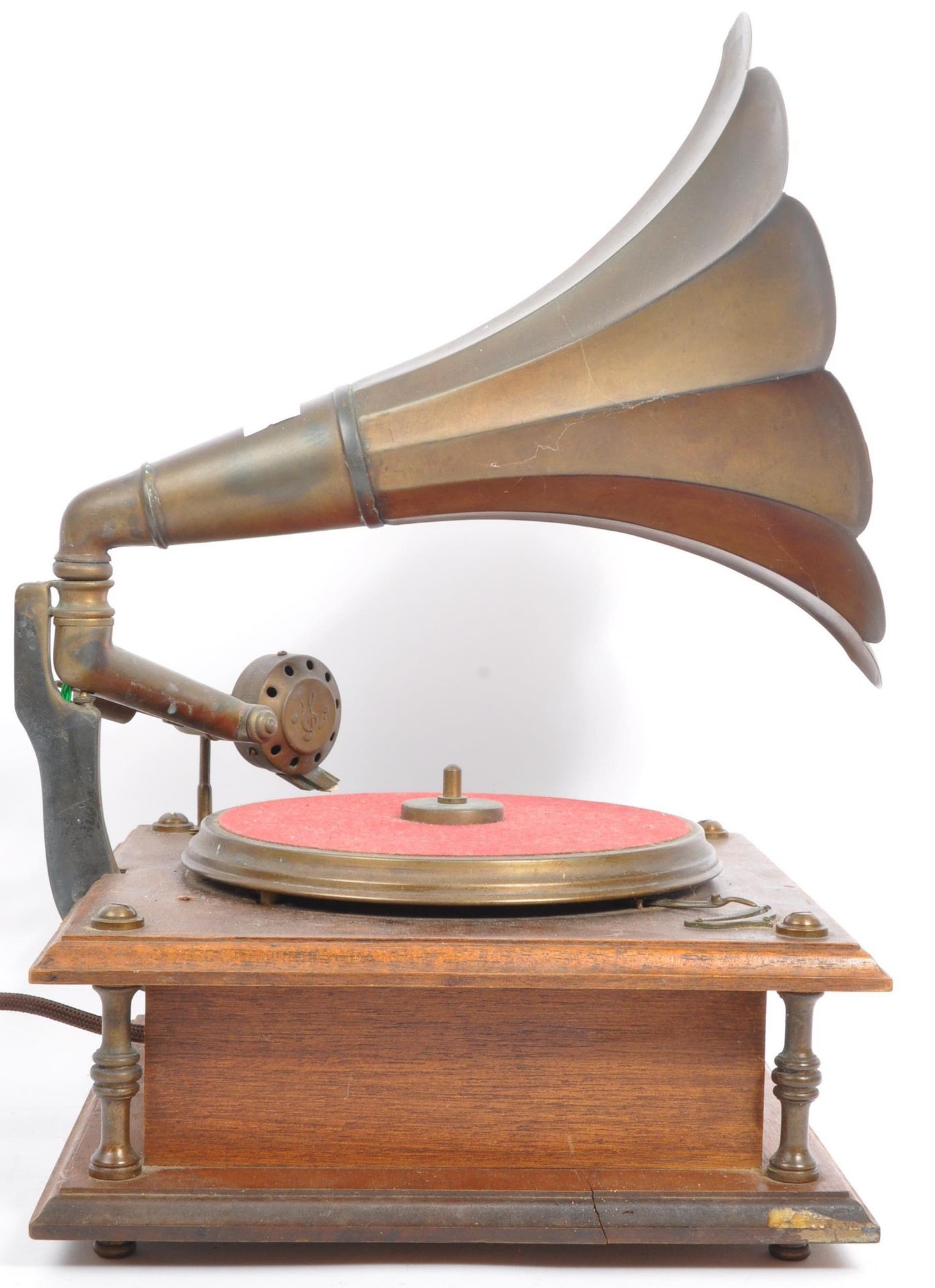 A VINTAGE REPRODUCTION RECORD PLAYER TURNTABLE GRAMOPHONE - Bild 6 aus 8