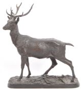 AFTER PIERRE-JULES MENE - SPELTER SCULPTURE OF A STAG