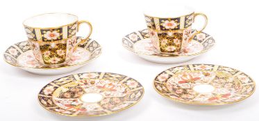 ROYAL CROWN DERBY - ENGLISH BONE CHINA - IMARI CUPS & SAUCERS