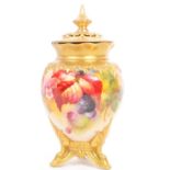 ROYAL WORCESTER IVORY BLUSH LIDDED POT / VASE