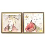 A PAIR OF VINTAGE DECLARATION OF INDEPENDENCE CERAMIC TILES