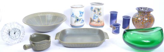 COLLECTION OF VINTAGE RETRO STUDIO ART POTTERY & GLASS ITEMS