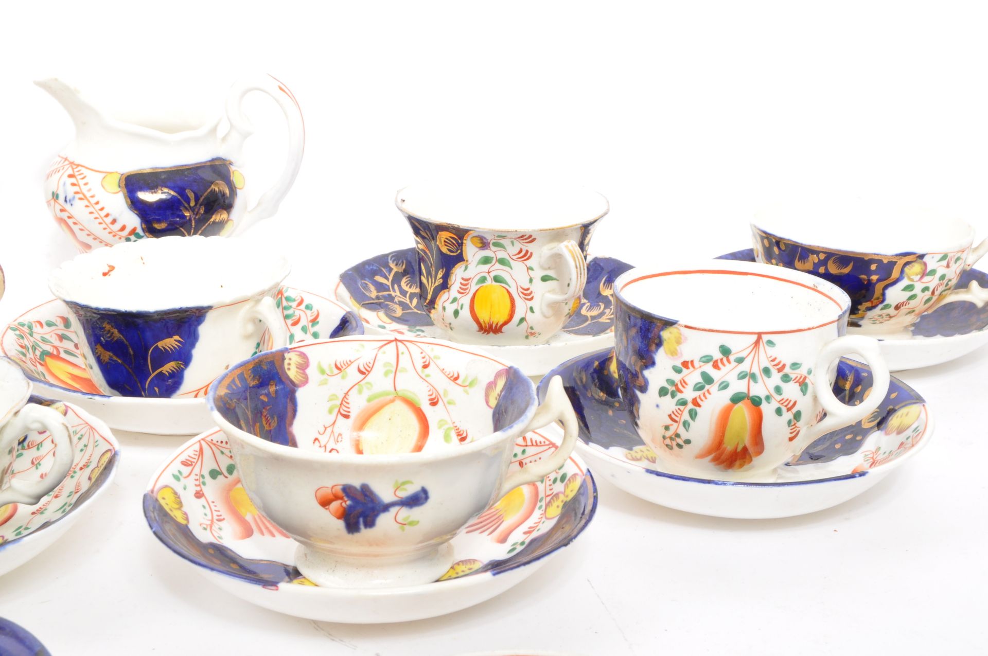 LATE VICTORIAN HAND PAINTED TEA SERVICE BY GAUDY WELSH - Image 2 of 7