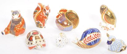 20TH CENTURY COLLECTION OF CROWN DERBY ANIMAL FIGURES