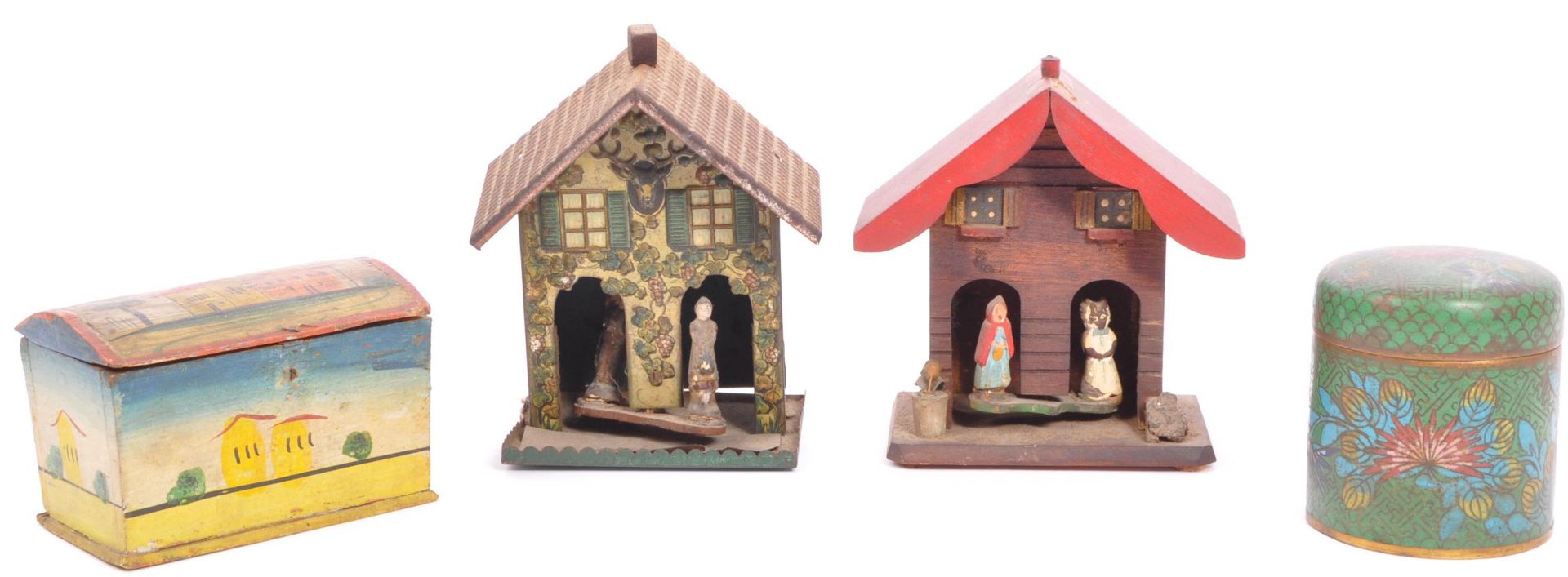 WOODEN & TIN PLATE WEATHER HOUSES & BOXES - TINS