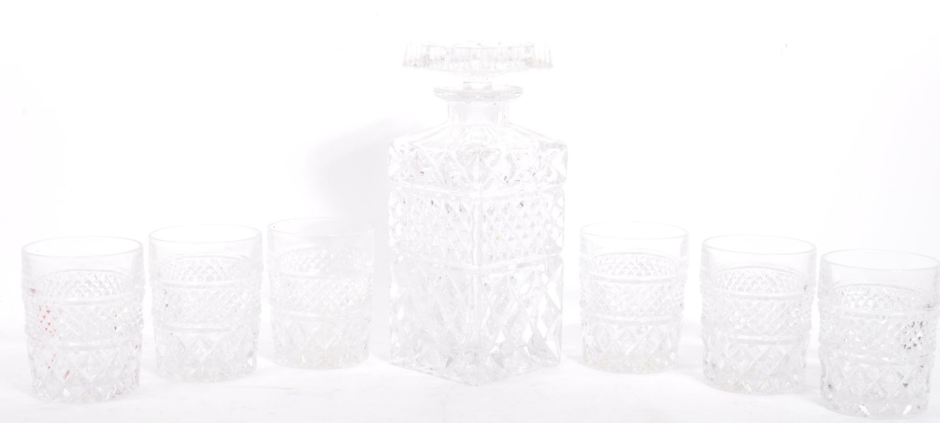 VINTAGE 20TH CENTURY LIQUOR GLASS DECANTER & GLASSES
