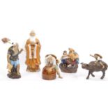 COLLECTION OF SHIWAN CHINESE POTTERY MUD MEN FIGURES
