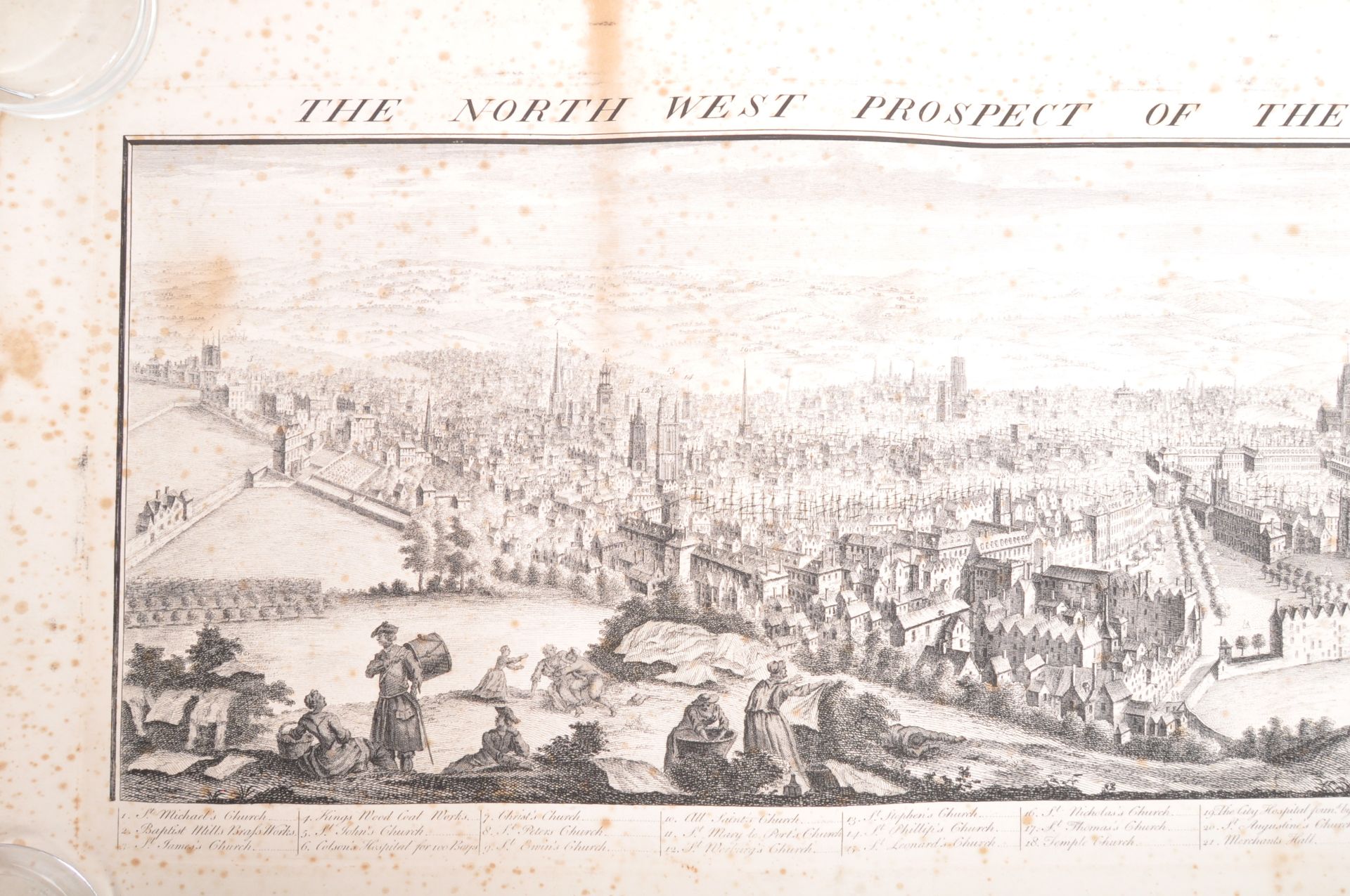 S & N BUCK - 1734 - THE NORTH WEST PROSPECT OF BRISTOL ENGRAVING - Image 2 of 6