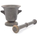 EARLY 20TH CENTURY METAL PESTLE & MORTAR