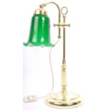 VINTAGE MID CENTURY GLASS & BRASS TABLE LAMP