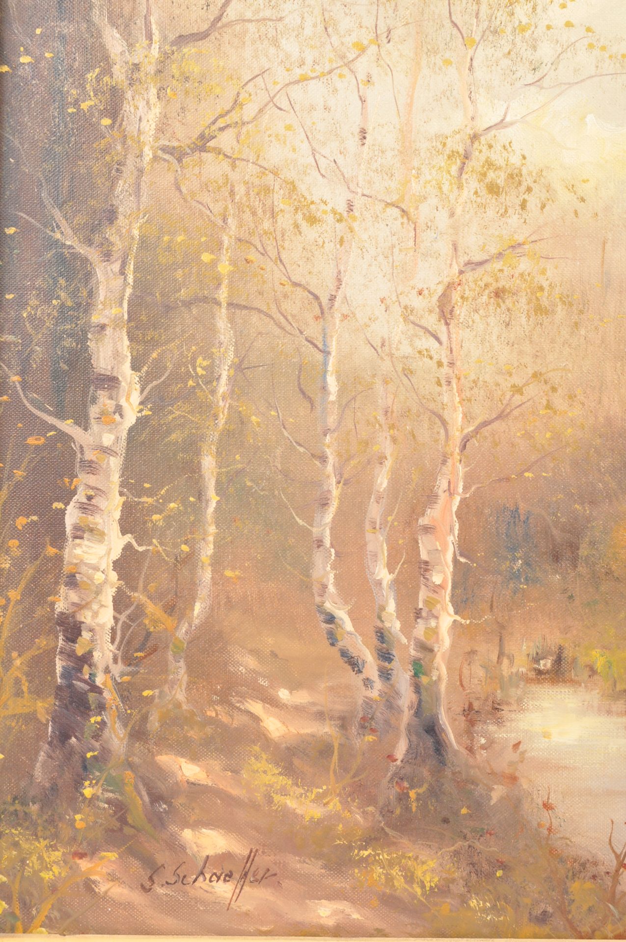 S. SCHAEFFER - OIL ON CANVAS WOODLAND PAINTING - Image 3 of 6