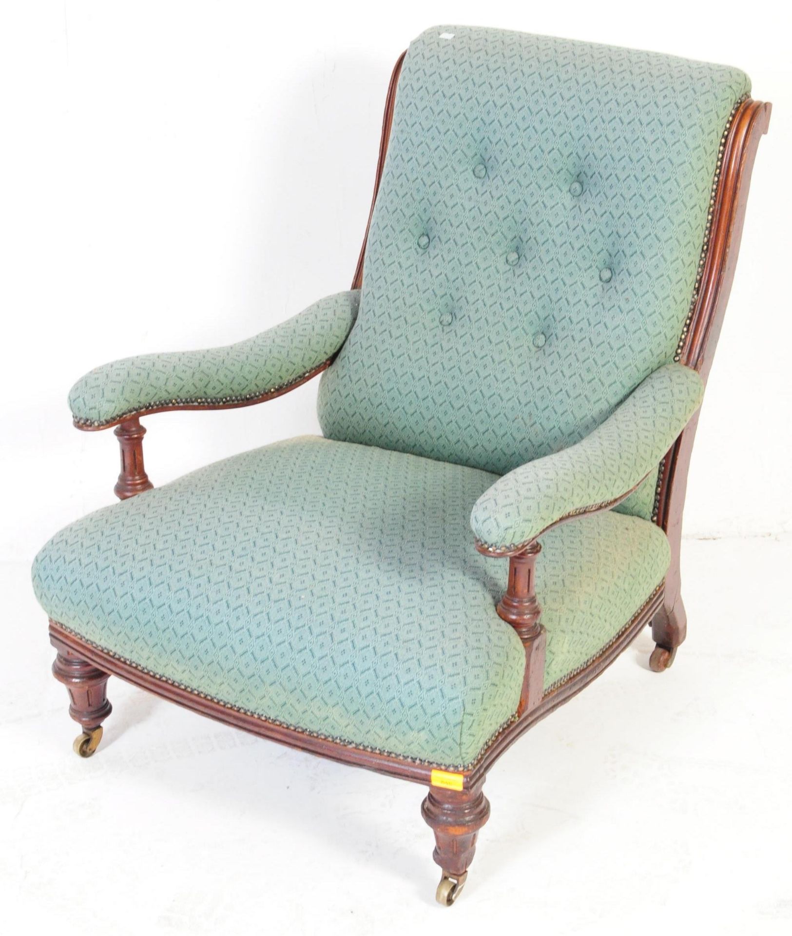 EARLY 20TH CENTURY GENTLEMANS LIBRARY CHAIR - Image 2 of 5