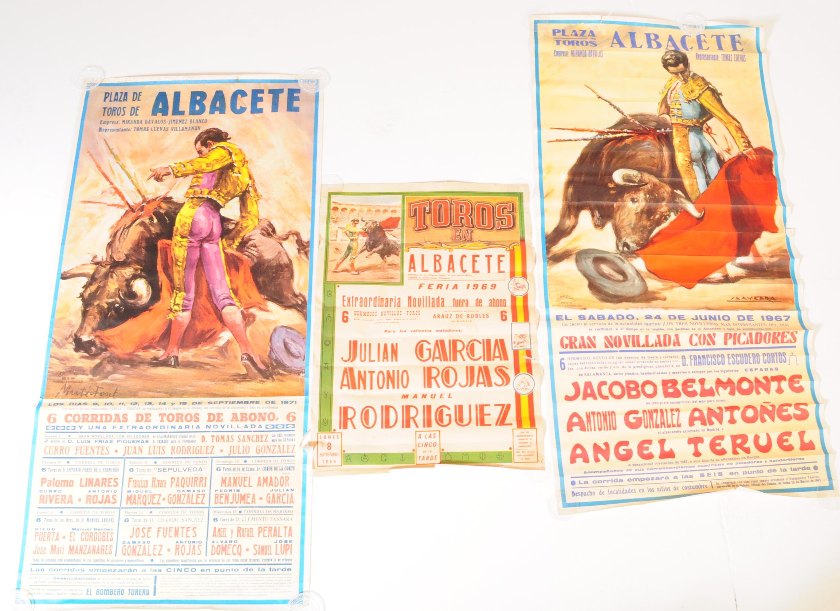 COLLECTION OF THREE ADVERTISING SPANISH BULL FIGHTING POSTERS