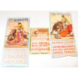 COLLECTION OF THREE ADVERTISING SPANISH BULL FIGHTING POSTERS